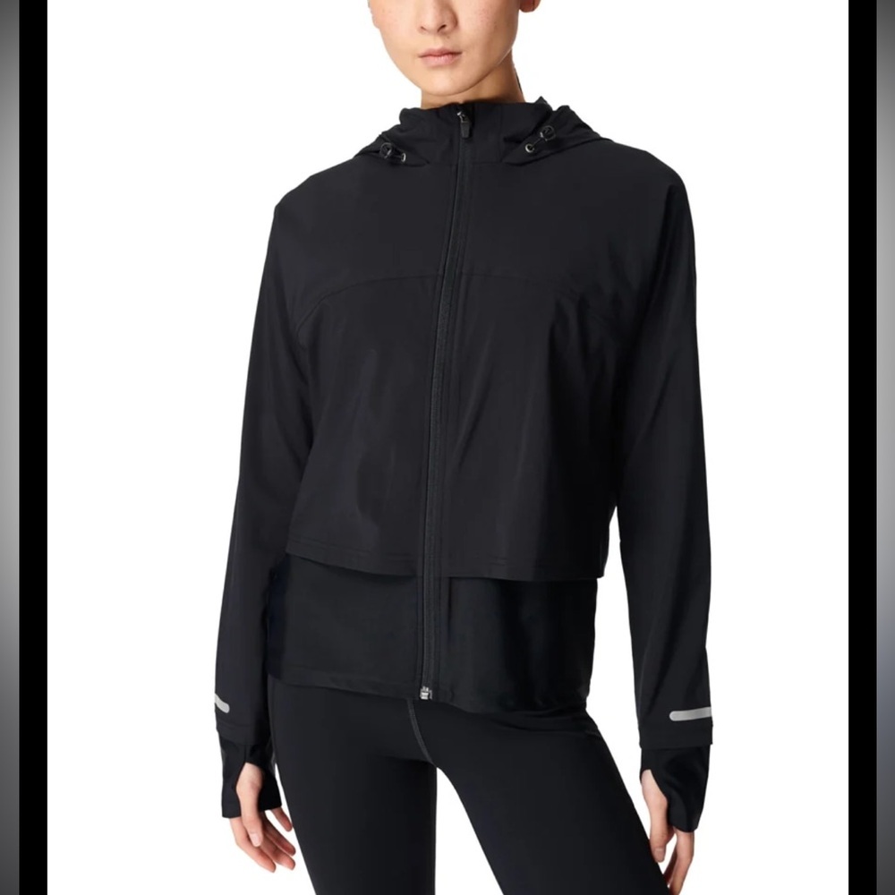 Sweaty Betty Fast Track Running Hooded Jacket black women’s small
